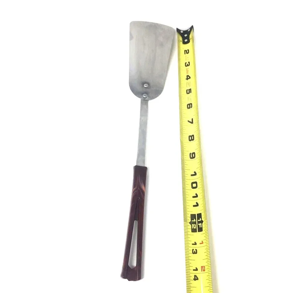 Vintage Maroon Bakelite Style Handles Stanhome Spatula & Large Slotted Spoon Set